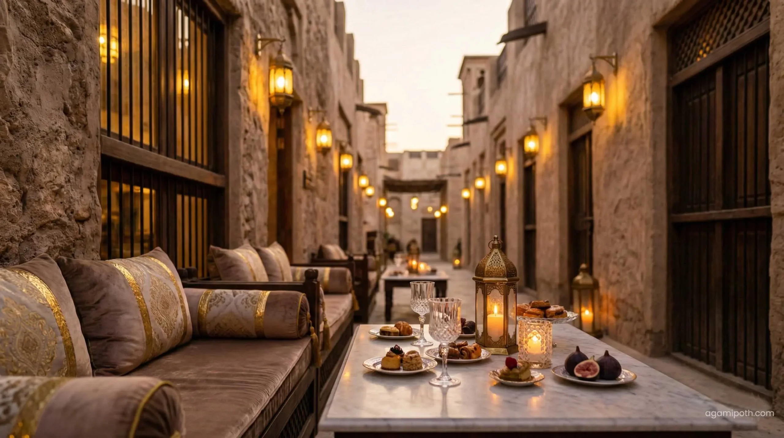 Walking through the traditional heritage district of Al Seef Dubai.