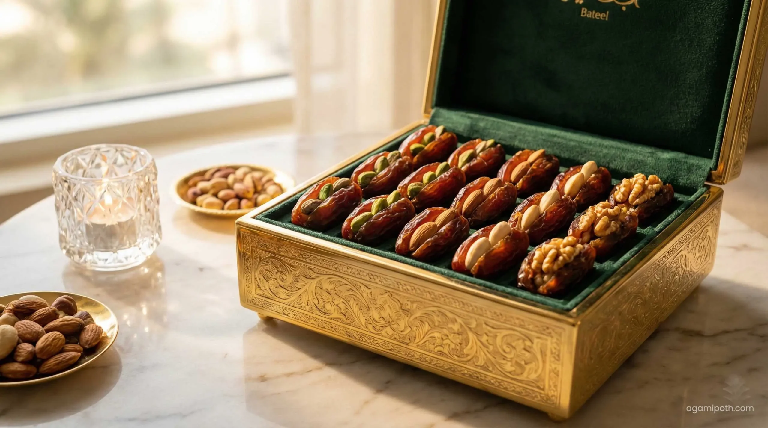 Luxury Bateel stuffed dates souvenir from Dubai.