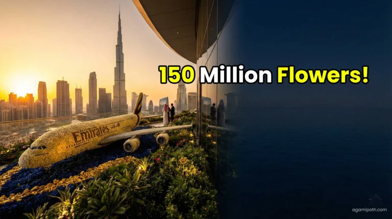 Emirates A380 floral structure at Dubai Miracle Garden.