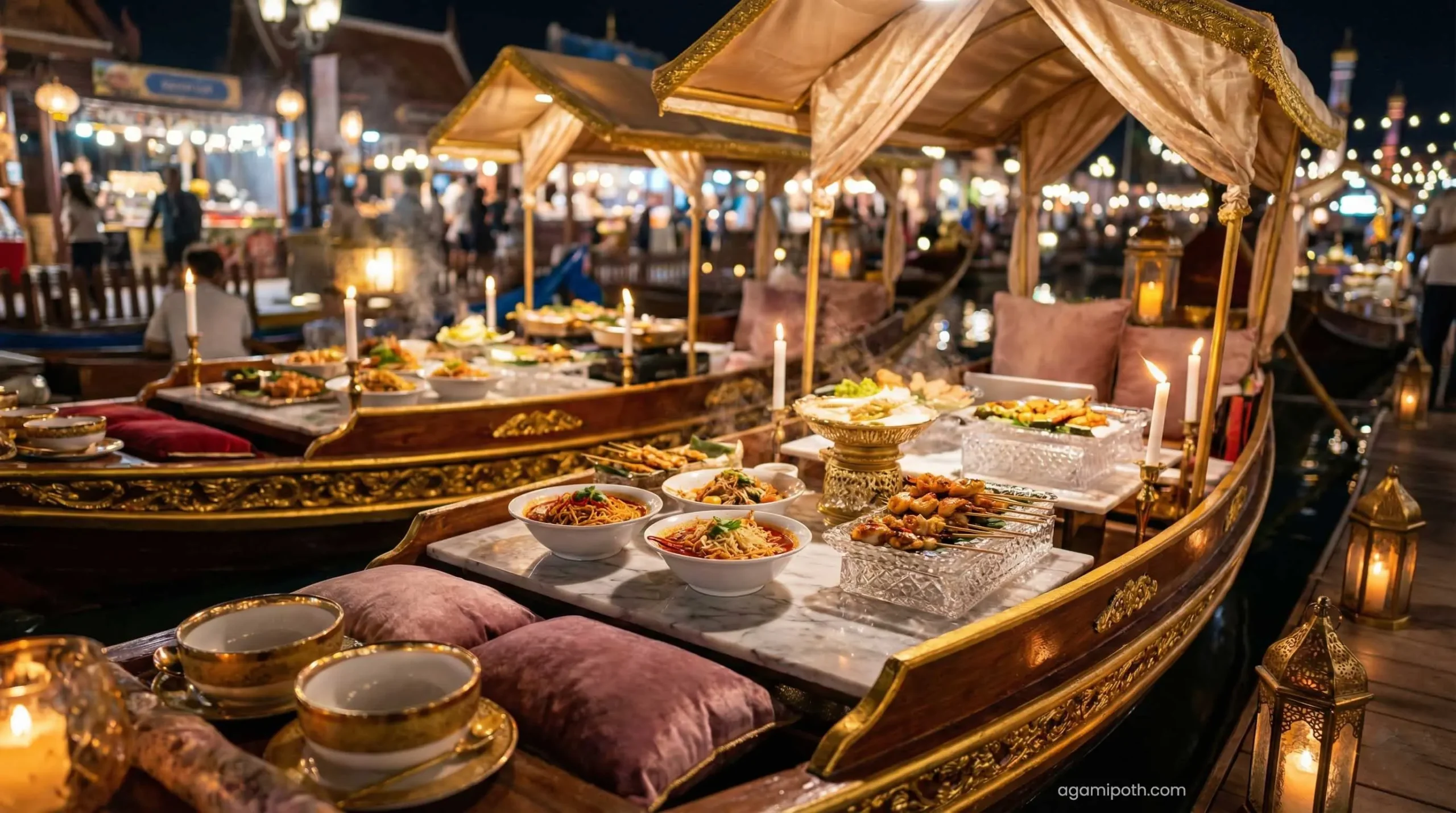 Street food at Global Village Dubai Floating Market.