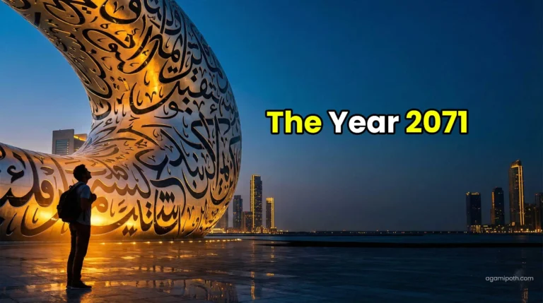 Museum of the Future exterior architecture with Arabic calligraphy.